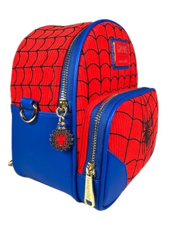 Loungefly Marvel Spider-Man Convertible Corduroy Mini Backpack & Coin Purse NWT main image 8